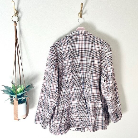 Talbots Multicolor Plaid Stripe Blazer Jacket Women’s Size 24 Classic Fit - Picture 5 of 5